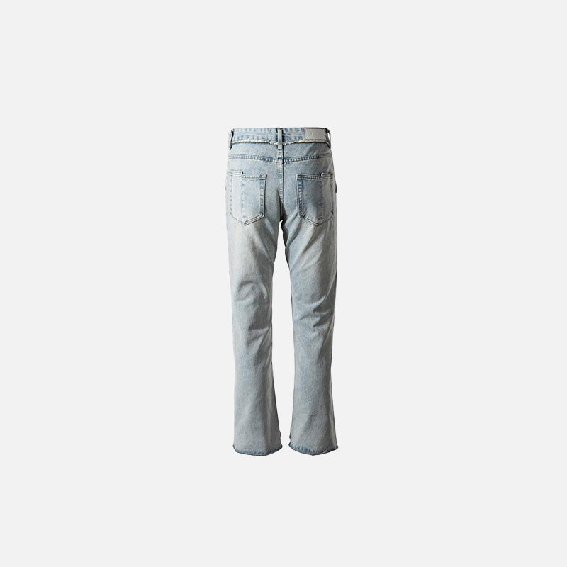 Trendy Blue Light-Wash Flared Jeans for Y2K Aesthetic and Grunge Style Outfits