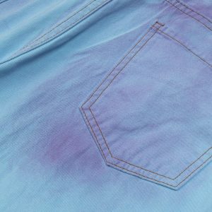 Trendy Blue Purple Loose Jeans for Y2K Aesthetic and Grunge Style Outfits