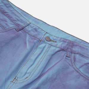 Trendy Blue Purple Loose Jeans for Y2K Aesthetic and Grunge Style Outfits