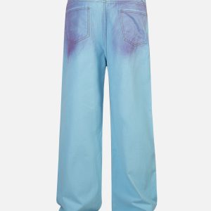 Trendy Blue Purple Loose Jeans for Y2K Aesthetic and Grunge Style Outfits