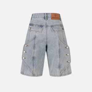 Trendy Deconstructive Patchwork Jorts for Y2K Aesthetic and Grunge Style Lovers