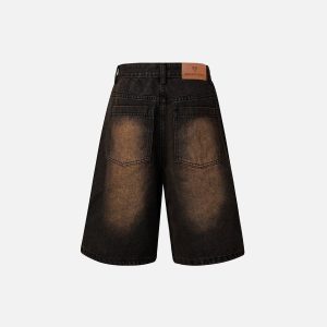 Trendy Deconstructive Washed Jorts for Y2K Aesthetic and Grunge Style Outfits