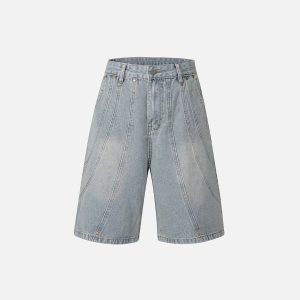 Trendy Deconstructive Washed Jorts for Y2K Aesthetic and Grunge Style Outfits