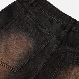 Trendy Deconstructive Washed Jorts for Y2K Aesthetic and Grunge Style Outfits