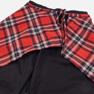 Trendy Detachable Plaid Baggy Pants for Y2K Aesthetic and Grunge Style Outfits