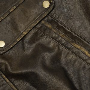 Trendy Dip-Dye Washed Faux Leather Jacket for Y2K Aesthetic and Grunge Style Outfits