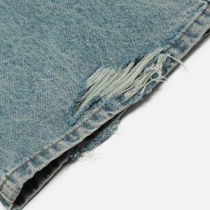 Trendy Distressed Loose Jeans for Y2K Aesthetic and Grunge Style Outfits