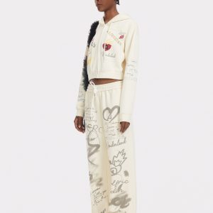 Trendy Graffiti Print Cargo Pants for Y2K Aesthetic and Grunge Style Outfits