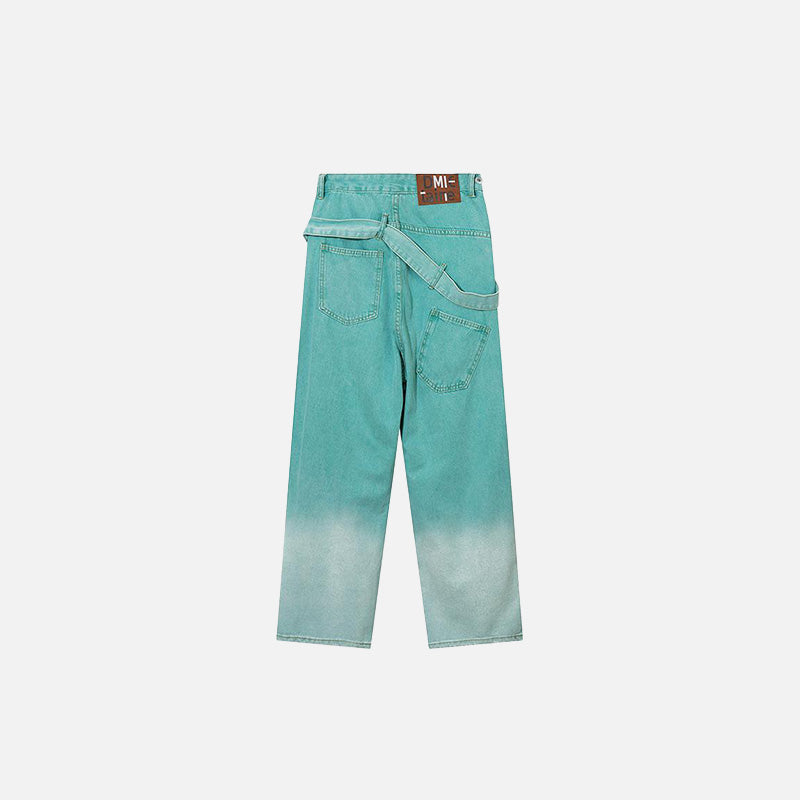 Trendy Green High-Waist Baggy Jeans for Y2K Aesthetic and Grunge Style Outfits