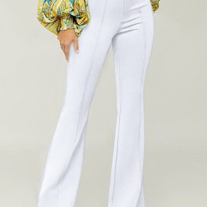 Trendy High Waist Flared Pants for Y2K Aesthetic and Grunge Style Outfits