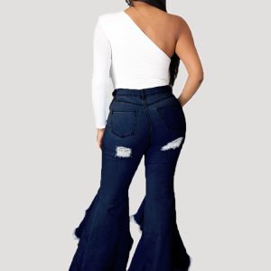 Trendy High Waist Y2K Jeans for a Chic Grunge Aesthetic Look