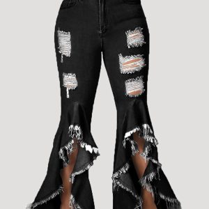 Trendy High Waist Y2K Jeans for a Chic Grunge Aesthetic Look