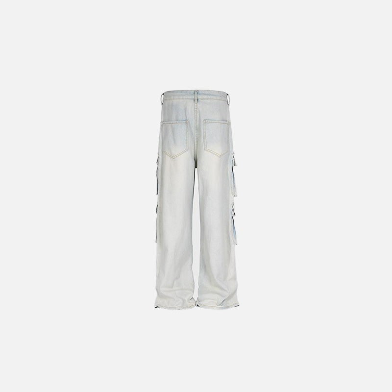 Trendy Light Blue Multi-Pocket Cargo Pants for Y2K Fashion and Coquette Aesthetic