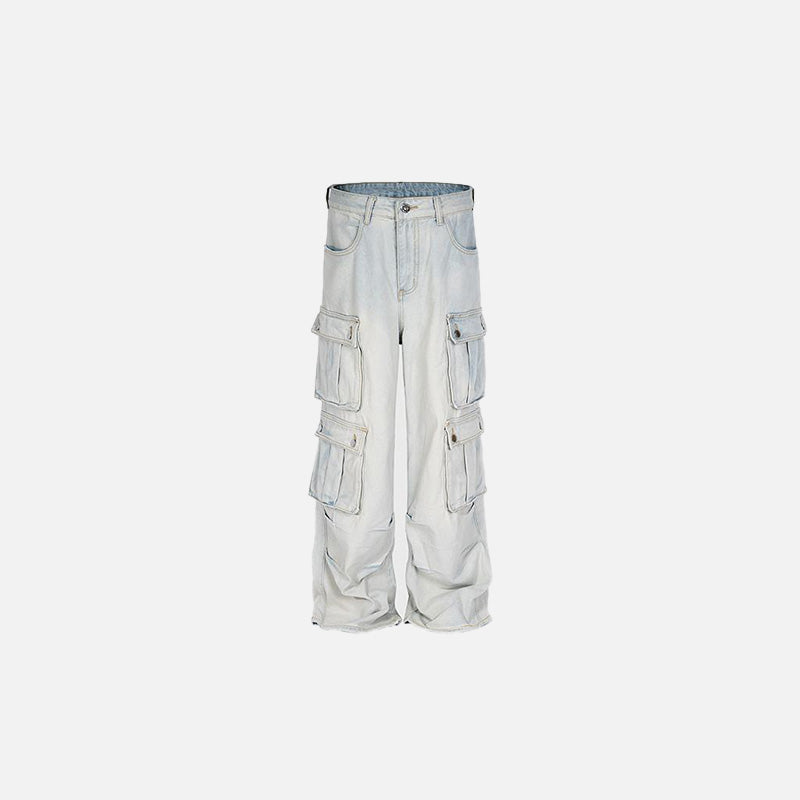 Trendy Light Blue Multi-Pocket Cargo Pants for Y2K Fashion and Coquette Aesthetic