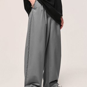 Trendy Loose Contrast Color Cargo Pants for Y2K Aesthetic and Grunge Style Outfits