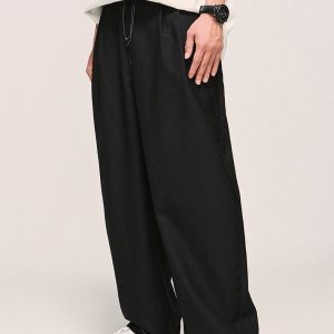 Trendy Loose Contrast Color Cargo Pants for Y2K Aesthetic and Grunge Style Outfits