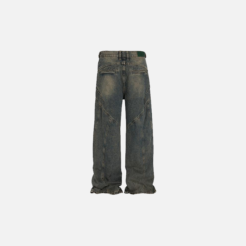 Trendy Loose Straight Stitching Desert Jeans for Y2K Aesthetic and Grunge Style Outfits