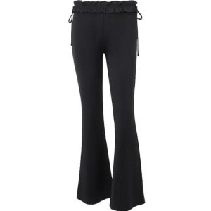 Trendy Low Rise Lace Up Flare Leg Pants for Y2K Fashion and Coquette Aesthetic