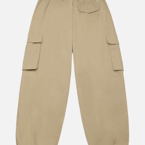 Trendy Multi-Pocket Cargo Pants for Y2K Aesthetic and Grunge Style Lovers