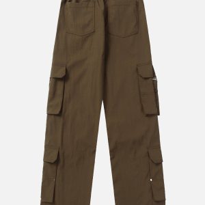 Trendy Multi Pocket Cargo Pants for Y2K Aesthetic and Grunge Style Outfits