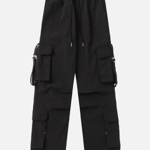 Trendy Multi Pocket Cargo Pants for Y2K Aesthetic and Grunge Style Outfits