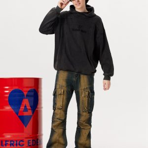 Trendy Multi Pocket Washed Cargo Jeans for Y2K Aesthetic and Grunge Style Lovers