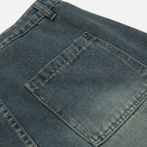 Trendy Multi Pocket Washed Jorts for Y2K Aesthetic Outfits and Grunge Style Looks