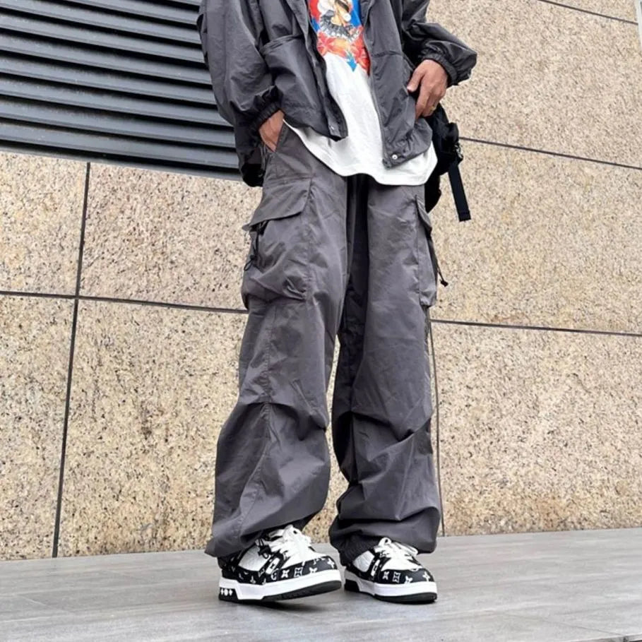 Trendy Oversized Baggy Cargo Pants for Y2K Aesthetic and Grunge Style Outfits