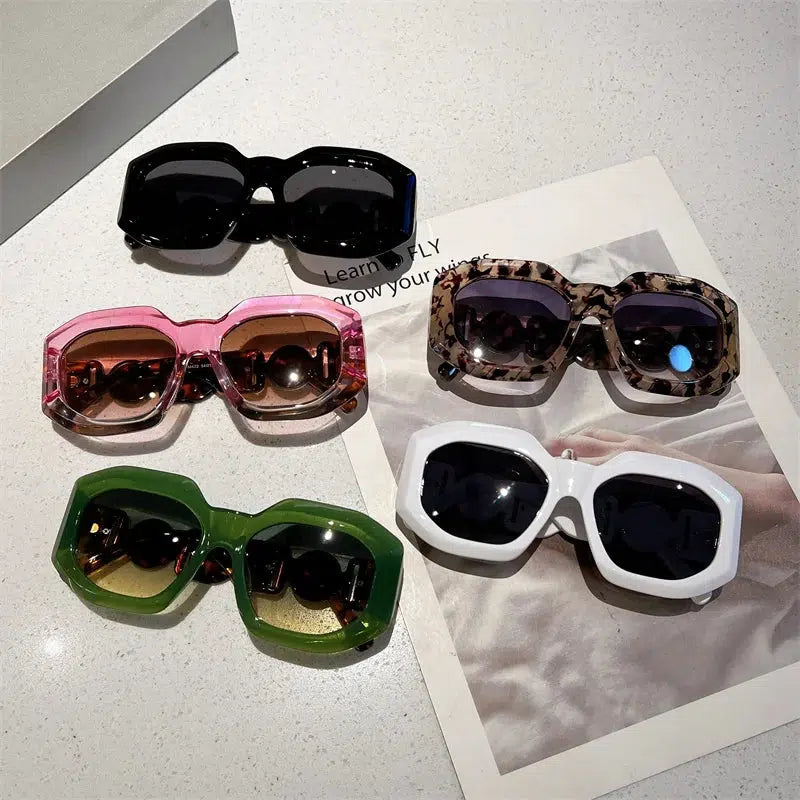 Trendy Oversized Square Sunglasses for Y2K Fashion and Aesthetic Outfits