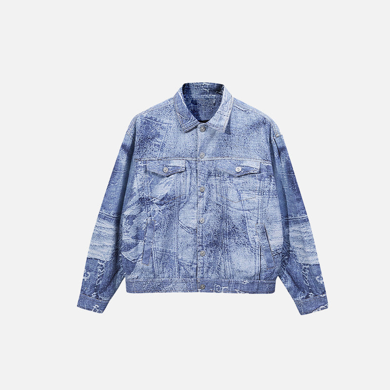 Trendy Oversized Washed Denim Jacket for Y2K Aesthetic and Grunge Style Outfits