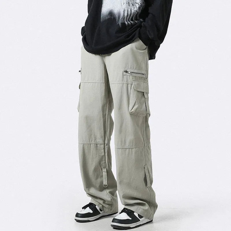 Trendy Oversized Zipper Cargo Pants for Y2K Aesthetic and Grunge Style Outfits