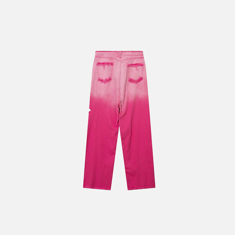 Trendy Pink Baggy Wide-Leg Jeans for Y2K Aesthetic and Coquette Style Outfits