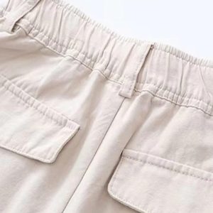 Trendy Rolled Cargo Pocket Shorts for Y2K Aesthetic and Grunge Style Outfits