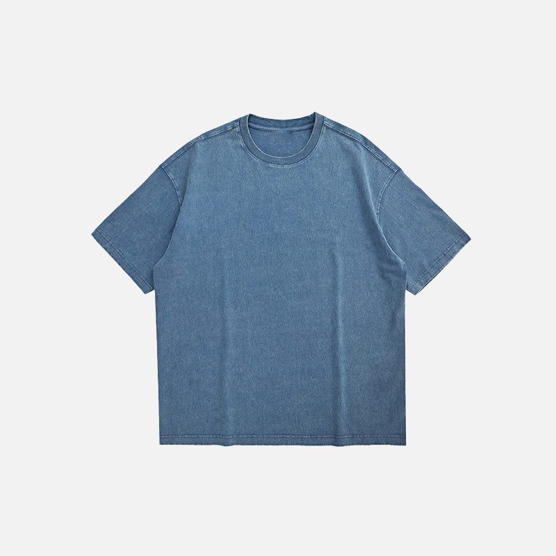 Trendy Solid Color Loose Washed T-Shirt for Y2K Aesthetic and Casual Outfits