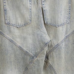 Trendy Straight Washed Wide Leg Jeans for Y2K Aesthetic and Grunge Style Outfits