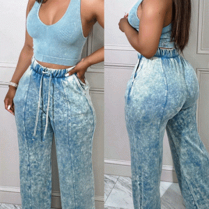 Trendy Tie Dye High Waist Straight Pants for Y2K Aesthetic and Grunge Style Lovers