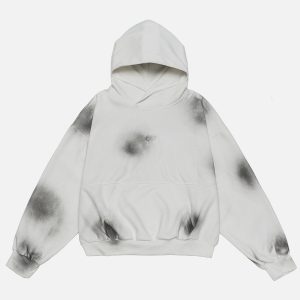 Trendy Tie-Dye Print Hoodie for Y2K Aesthetic and Comfy Casual Outfits