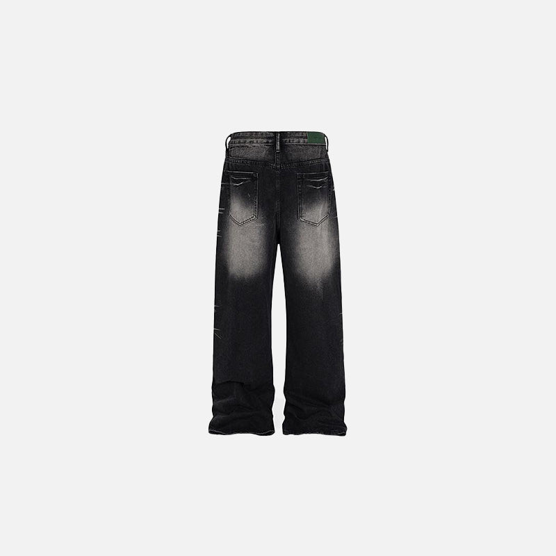 Trendy Washed Black Loose Jeans for Y2K Aesthetic and Grunge Style Outfits