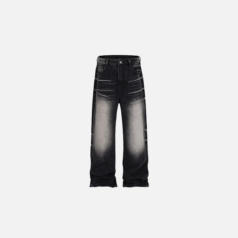 Trendy Washed Black Loose Jeans for Y2K Aesthetic and Grunge Style Outfits