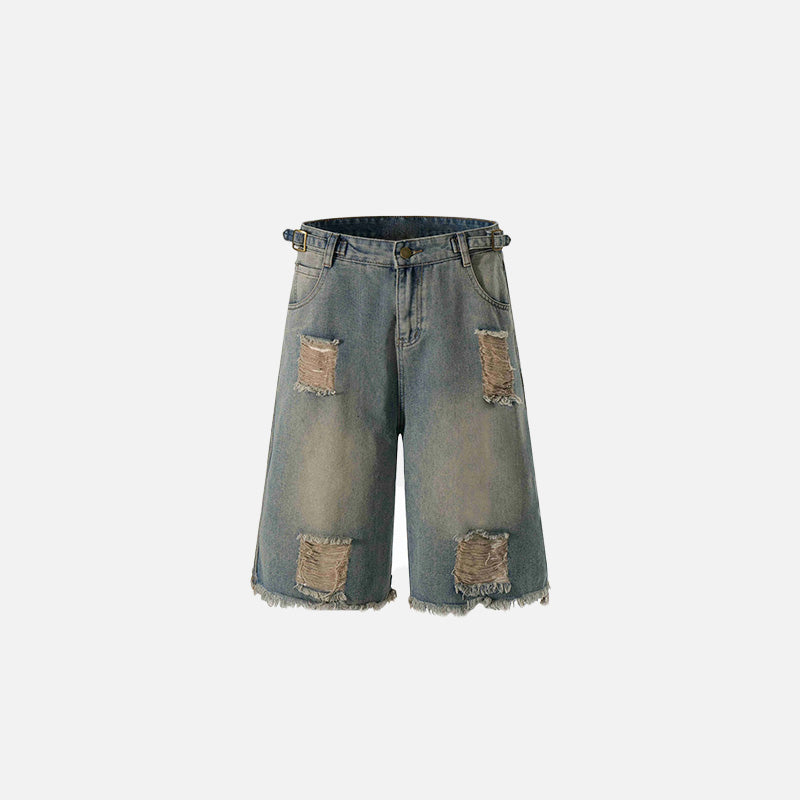 Trendy Washed Distressed Jorts for Y2K Aesthetic Outfits and Grunge Style Looks