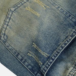 Trendy Washed Drawstring Jeans for Y2K Aesthetic Outfits and Comfy Casual Looks