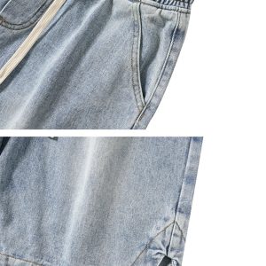 Trendy Washed Sports Denim Shorts for Y2K Aesthetic and Casual Summer Outfits