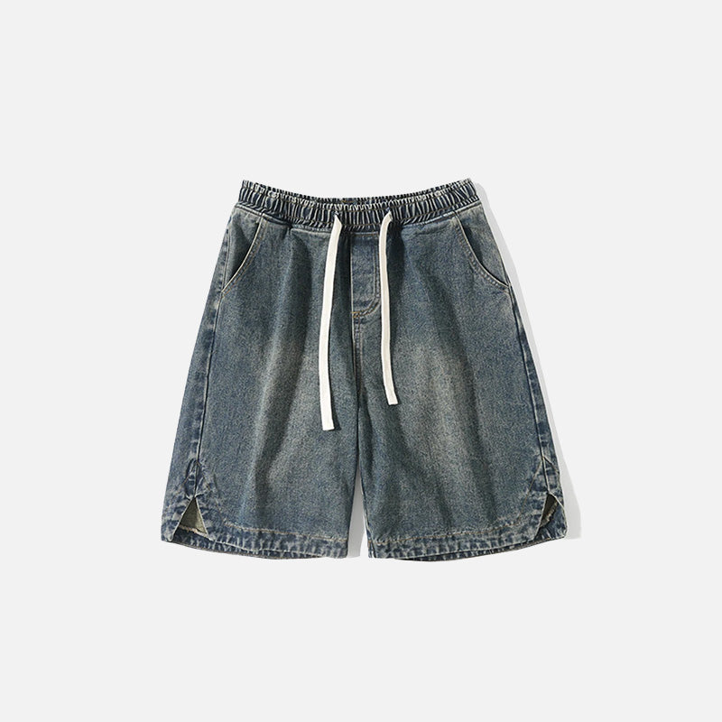 Trendy Washed Sports Denim Shorts for Y2K Aesthetic and Casual Summer Outfits