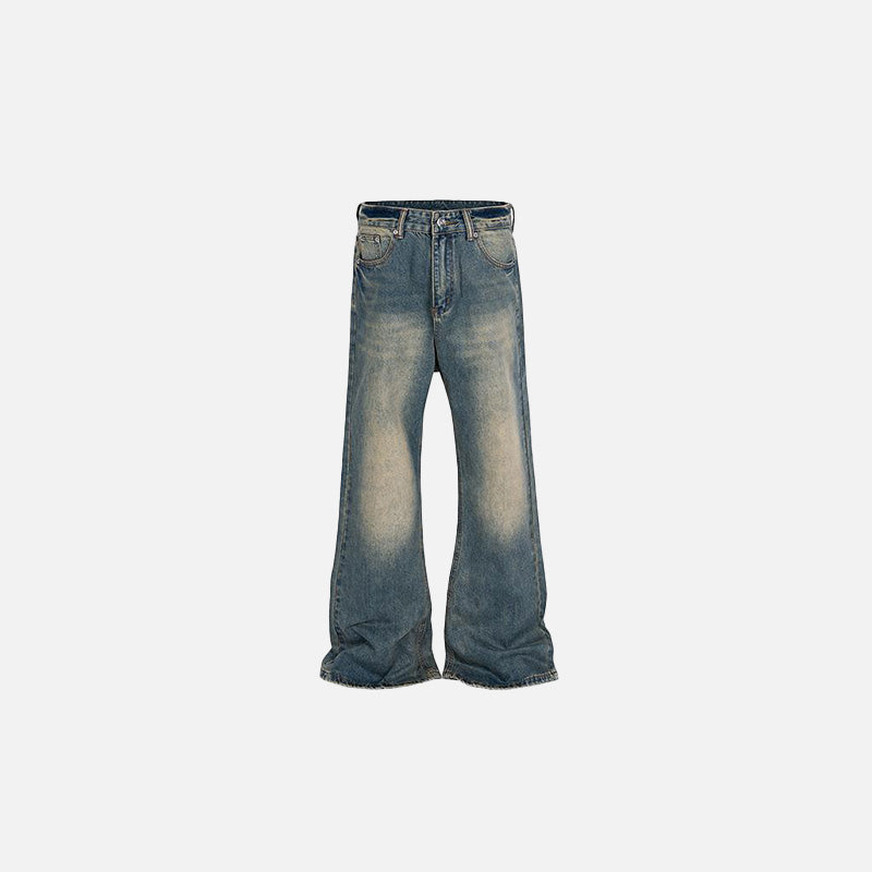 Trendy Wide-Leg Faded Jeans for Y2K Aesthetic Outfits and Grunge Style Looks