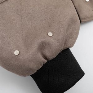 Trendy Y2K Aesthetic Suede Loose Clip Cotton-Padded Jacket for Unisex Street Fashion