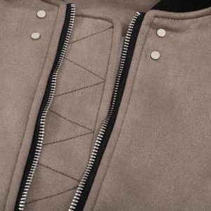 Trendy Y2K Aesthetic Suede Loose Clip Cotton-Padded Jacket for Unisex Street Fashion