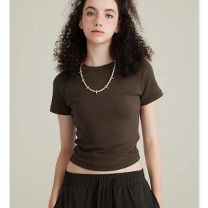 Trendy Y2K Aesthetic Women's Sports T-Shirt - Cute and Comfy for Active Outfits