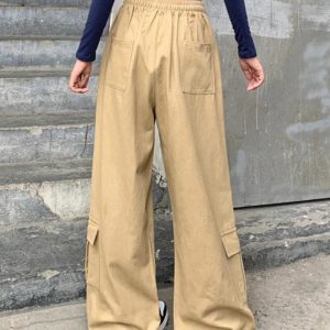 Trendy Y2K Baggy Cargo Pants for a Chic Coquette Aesthetic Look