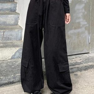 Trendy Y2K Baggy Cargo Pants for a Chic Coquette Aesthetic Look