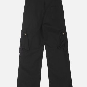 Trendy Y2K Big Pocket Cargo Pants for a Chic Grunge Aesthetic Look